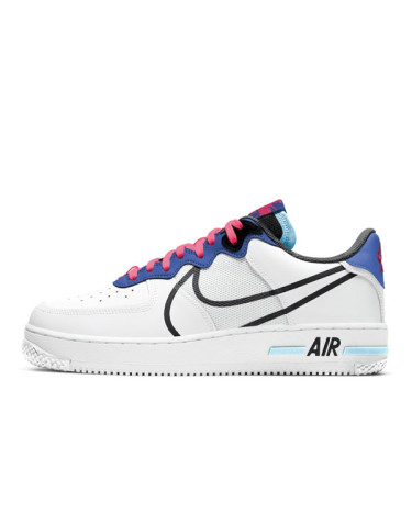 Nike Air Force 1 Low React White Astronomy Blue Laser Crimson CT1020-102